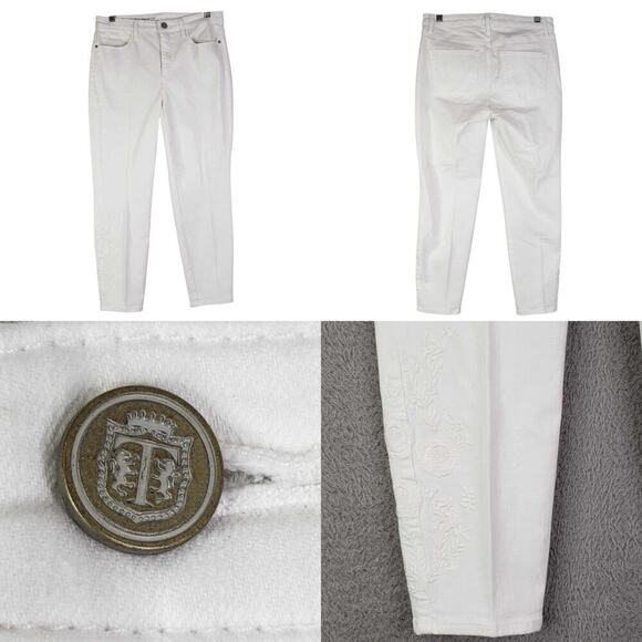 Talbots Jeans Womens Flawless Jegging Size 6 High Rise White Embroidered Stretch - Picture 1 of 9